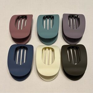 Set of 6 Flat Back Hair Clips in Assorted Colors